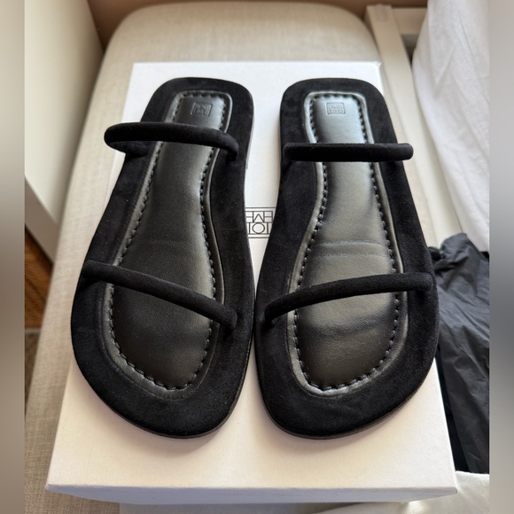 Toteme Flat Suede Sandals - Picture 1 of 7